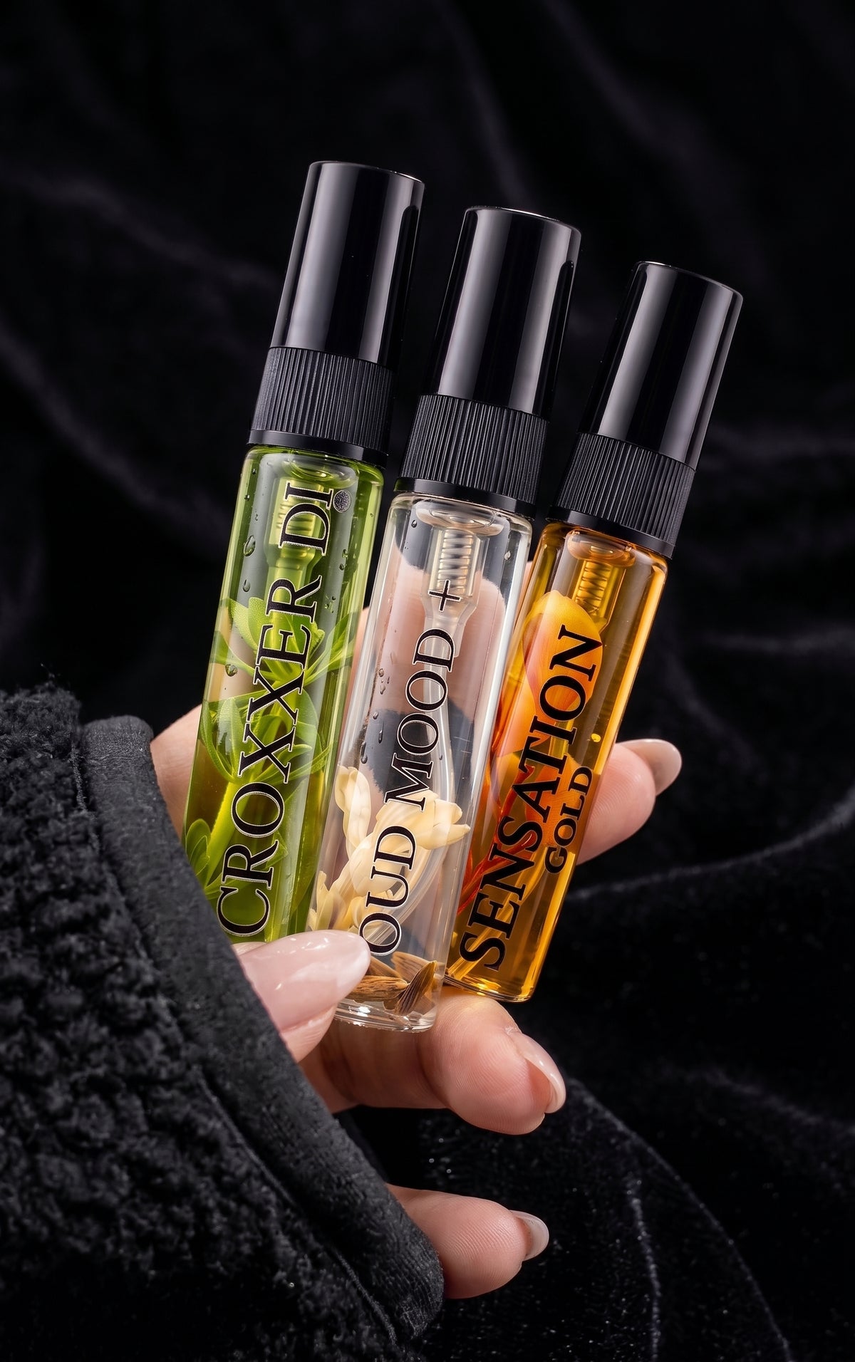Tester Set – 3 × 5 ml Croxx Perfume (Oud Mood +, Sensation Gold & Croxxer Di)