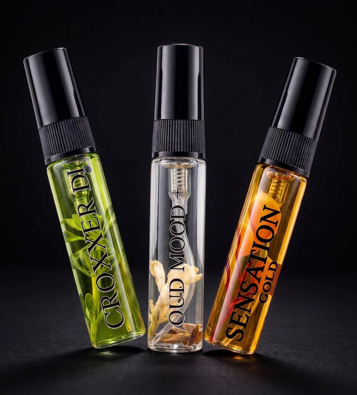 Tester Set – 3 × 5 ml Croxx Perfume (Oud Mood +, Sensation Gold & Croxxer Di)