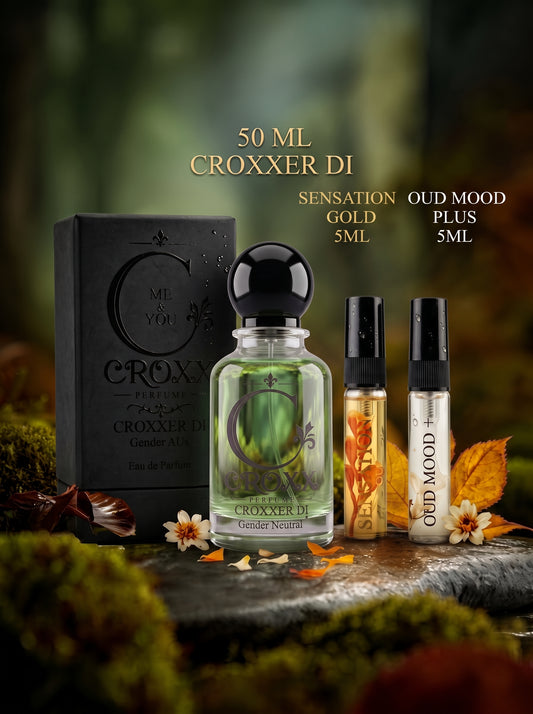 Croxxer Di 50 ml Set – With Box + 2 Testers (5 ml Sensation Gold & Oud Mood Plus)