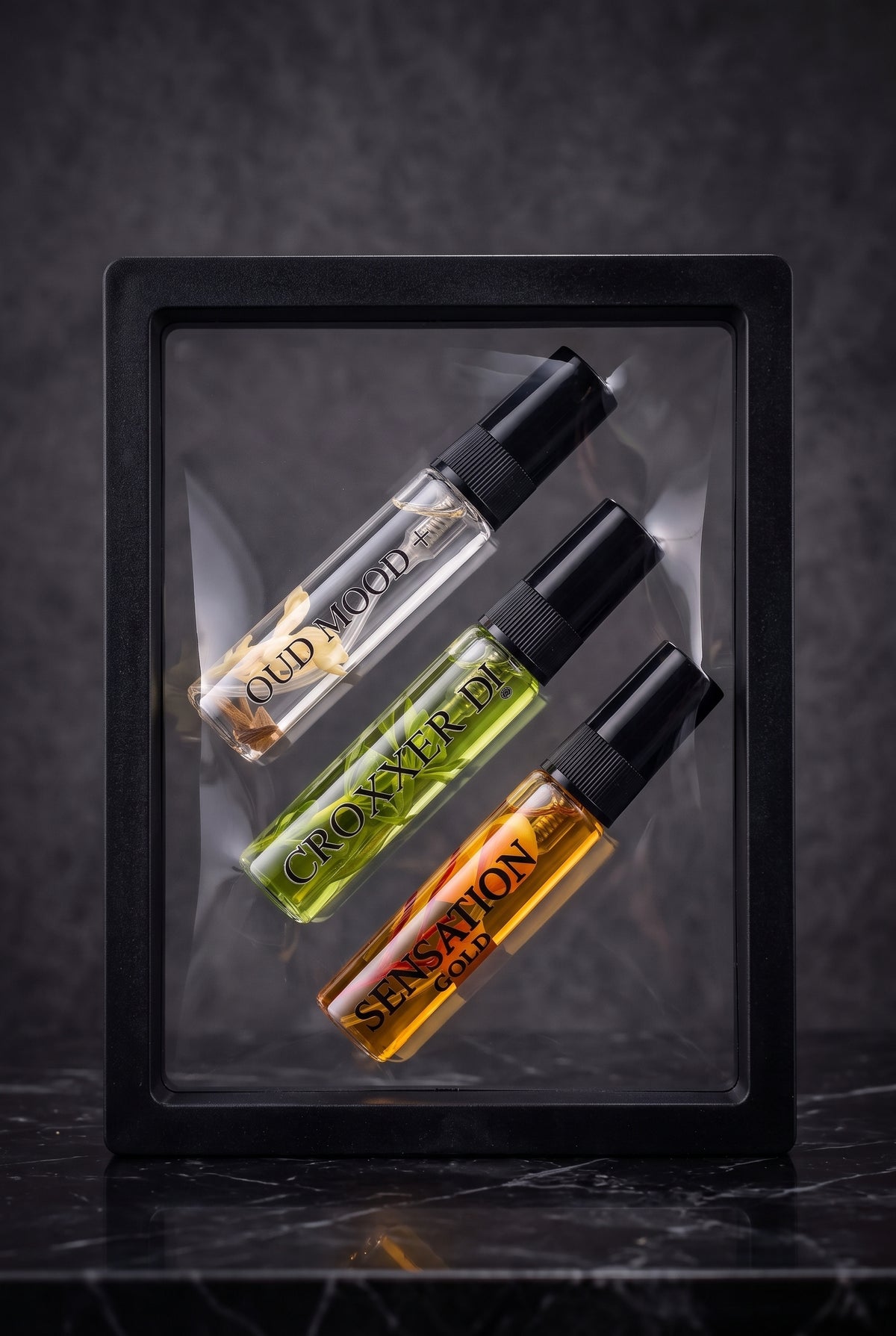 Tester Set – 3 × 5 ml Croxx Perfume (Oud Mood +, Sensation Gold & Croxxer Di)